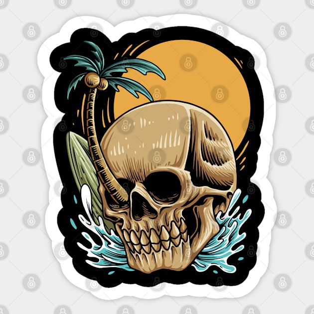 Summer Skull Sticker by Eterfate Studio